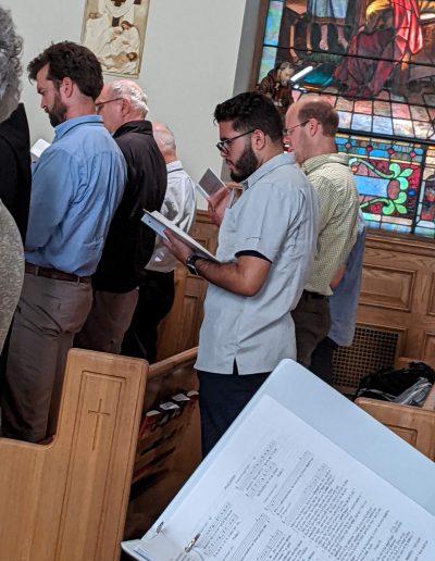 Sacred Music Man reading singing